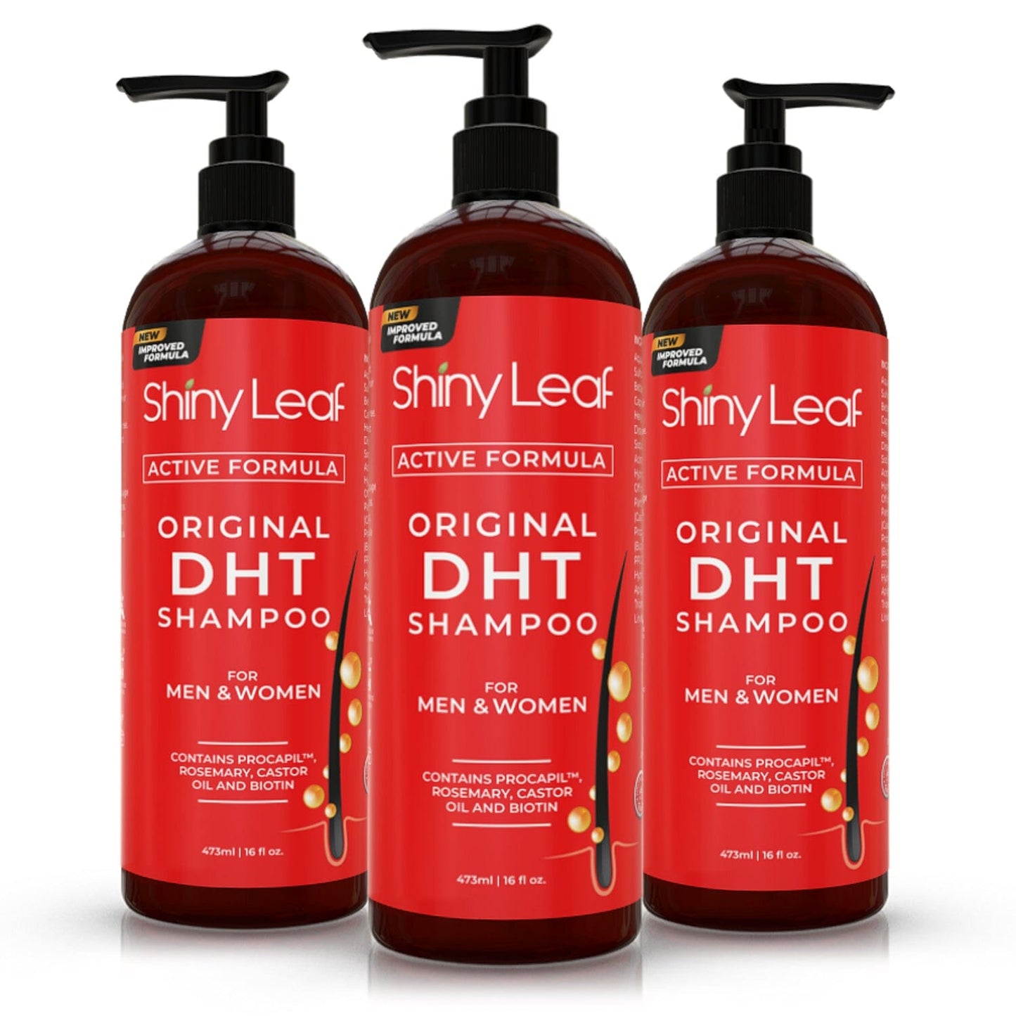 DHT Blocker Haarwuchsshampoo 473 ml, aktive Formel für Haarwachstum mit Biotin