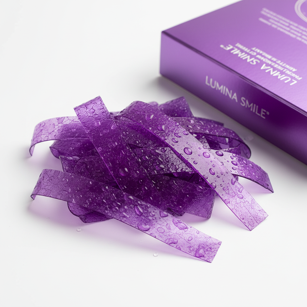 Purple Teeth Whitening Strips close-up